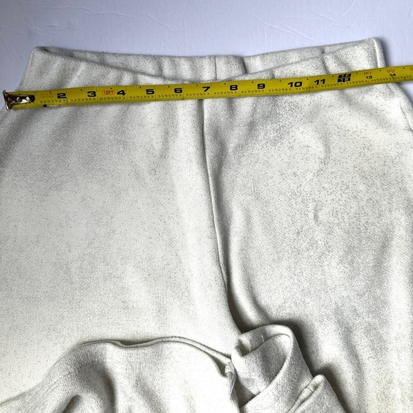 Zara Glitter Textured Wide-Leg pants Medium and sweater Larger Set White Women's - Picture 4 of 16